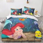 Housse de couette la petite sir�ne, dessin anime, princesse, parure de lit 3 pieces, housse de couette ...