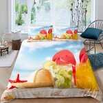 Housse de couette plage d'��t�� x imprim�� d ��toile de mer parure de lit personnes hypoallergique microfibre ...