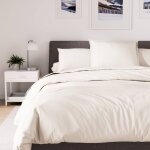 Housse de couette en polycoton 260x240 cm percale lin, par soleil d'ocre