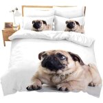 Housse de couette r��versible carlin animal mignon dor�� de mode simple rois ( x cm) - entretien facile, ...