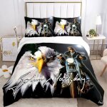 Housse de couette rock johnny hallyday taie d'oreiller parure de lit garcon fille chambre decoration ...