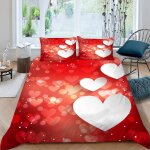 Housse de couette rouge x imprim�� d abstrait parure de lit personnes hypoallergique microfibre literie ...