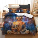 Housse de couette sets vintage oriental bouddhisme culture zen cr��atif statue de bouddha impression ...