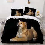 Housse de couette shiba inu japonais x imprim�� d chien animal parure de lit personnes hypoallergique ...