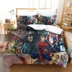 Housse de couette spiderman, parure de lit movie posters, impression num�rique d, microfibre, fermeture ...