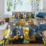 Housse de couette d star du football, motif imprim� en d de th�me parures de lit mbapp�, moderne star ...