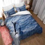 Housse de couette ste - x motif dauphin sautant - entretien facile, doux au toucher, respirant, avec ...