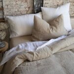 Housse de couette stonewashed en lin prusse 260 x 240