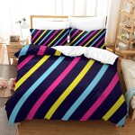 Housse de couette stripe pi��ces ensemble taies d'oreiller de parure de lit en housse de couettes imprim��e ...