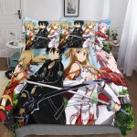 Housse de couette sword art online impression d anime parure de lit en microfibre hypoallergique housses ...