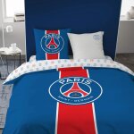 Housse de couette + taie d'oreiller % coton - maillot paris saint germain ( x cm)