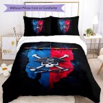 Housse de couette et taies d'oreiller a motif drapeau pirate vintage amusant, literie de chambre 1 * ...