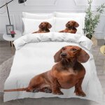 Housse de couette teckel x imprim�� d chien animal parure de lit personnes hypoallergique microfibre ...