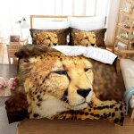 Housse de couette �� th��me l��opard animal et ensemble de lit / taie d'oreiller, conception de style ...