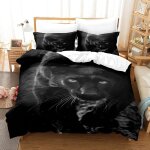 Housse de couette �� th��me l��opard animal et ensemble de lit / taie d'oreiller, conception de style ...