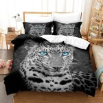 Housse de couette �� th��me l��opard animal et ensemble de lit / taie d'oreiller, conception de style ...