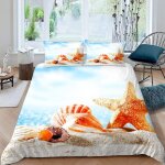 Housse de couette ��toile de mer coquillage x imprim�� d plage d'��t�� parure de lit personnes hypoallergique ...