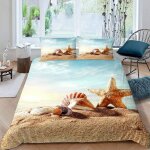 Housse de couette ��toile de mer coquillage x imprim�� d plage d'��t�� parure de lit personnes hypoallergique ...