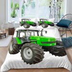 Housse de couette tracteur x imprim�� d agriculture verte parure de lit personnes hypoallergique microfibre ...