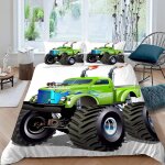 Housse de couette tracteur x imprim�� d camion monstre de dessin anim�� parure de lit personnes hypoallergique ...
