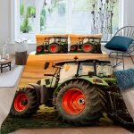 Housse de couette tracteur x imprim�� d le coucher du soleil parure de lit personnes hypoallergique microfibre ...