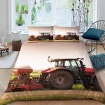 Housse de couette tracteur x imprim�� d machines agricoles modernes parure de lit personnes hypoallergique ...