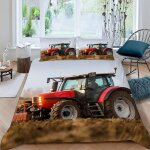 Housse de couette tracteur x imprim�� d machines agricoles modernes parure de lit personnes hypoallergique ...