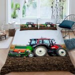 Housse de couette tracteur x imprim�� d machines agricoles parure de lit personnes hypoallergique microfibre ...