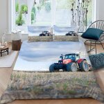 Housse de couette tracteur x imprim�� d machines agricoles parure de lit personnes hypoallergique microfibre ...