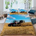 Housse de couette tracteur x imprim�� d machines agricoles parure de lit personnes hypoallergique microfibre ...