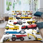 Housse de couette tracteur x imprim�� d machines agricoles parure de lit personnes hypoallergique microfibre ...