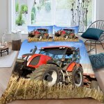 Housse de couette tracteur x imprim�� d machines agricoles parure de lit personnes hypoallergique microfibre ...
