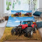 Housse de couette tracteur x imprim�� d machines agricoles parure de lit personnes hypoallergique microfibre ...