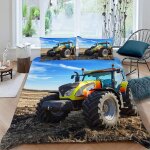 Housse de couette tracteur x imprim�� d machines agricoles parure de lit personnes hypoallergique microfibre ...