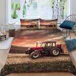 Housse de couette tracteur x imprim�� d machines agricoles parure de lit personnes hypoallergique microfibre ...