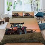Housse de couette tracteur x imprim�� d machines agricoles parure de lit personnes hypoallergique microfibre ...