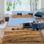 Housse de couette tracteur x imprim�� d moissonneuse - batteuse champ de bl�� parure de lit personnes ...