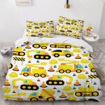 Housse de couette v��hicule de construction x imprim�� d camion parure de lit personnes hypoallergique ...