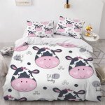 Housse de couette la vache x imprim�� d animal vache parure de lit personnes hypoallergique microfibre ...