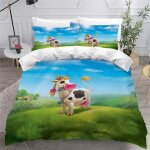 Housse de couette la vache x imprim�� d anime animaux parure de lit personnes hypoallergique microfibre ...