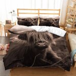 Housse de couette vaches x imprim�� d b��tail des highlands ��cossais animal parure de lit personnes ...