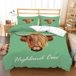 Housse de couette vaches x imprim�� d b��tail des highlands ��cossais animal parure de lit personnes ...