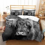 Housse de couette vaches x imprim�� d b��tail des highlands ��cossais animal parure de lit personnes ...