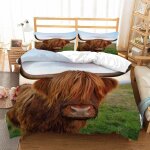 Housse de couette vaches x imprim�� d b��tail des highlands ��cossais animal parure de lit personnes ...