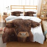 Housse de couette vaches x imprim�� d b��tail des highlands ��cossais animal parure de lit personnes ...