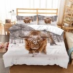 Housse de couette vaches x imprim�� d b��tail des highlands ��cossais animal parure de lit personnes ...