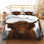 Housse de couette vaches x imprim�� d b��tail des highlands ��cossais animal parure de lit personnes ...