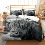 Housse de couette vaches x imprim�� d b��tail des highlands ��cossais animal parure de lit personnes ...