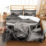 Housse de couette vaches x imprim�� d b��tail des highlands ��cossais animal parure de lit personnes ...