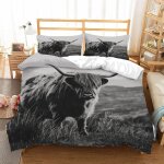 Housse de couette vaches x imprim�� d b��tail des highlands ��cossais animal parure de lit personnes ...